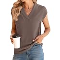Ivicoer Sweater Vest Women V-Neck Knitted Pullover Short Cap Sleeve Collared Tops Dressy Casual 2025 Summer Fashion Trendy