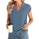 Ivicoer Sweater Vest Women V-Neck Knitted Pullover Short Cap Sleeve Collared Tops Dressy Casual 2025 Summer Fashion Trendy