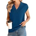 Ivicoer Sweater Vest Women V-Neck Knitted Pullover Short Cap Sleeve Collared Tops Dressy Casual 2025 Summer Fashion Trendy