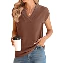 Ivicoer Sweater Vest Women V-Neck Knitted Pullover Short Cap Sleeve Collared Tops Dressy Casual 2025 Summer Fashion Trendy