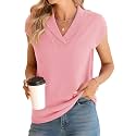 Ivicoer Sweater Vest Women V-Neck Knitted Pullover Short Cap Sleeve Collared Tops Dressy Casual 2025 Summer Fashion Trendy