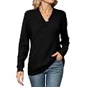 Ivicoer Women Long Sleeve V Neck Pullover Collar Knitted Sweaters