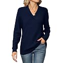 Ivicoer Women Long Sleeve V Neck Pullover Collar Knitted Sweaters