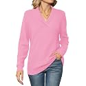 Ivicoer Women Long Sleeve V Neck Pullover Collar Knitted Sweaters