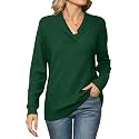Ivicoer Women Long Sleeve V Neck Pullover Collar Knitted Sweaters