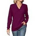 Ivicoer Women Long Sleeve V Neck Pullover Collar Knitted Sweaters