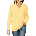 Ivicoer Women Long Sleeve V Neck Pullover Collar Knitted Sweaters
