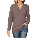 Ivicoer Women Long Sleeve V Neck Pullover Collar Knitted Sweaters