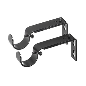 ivilon adjustable brackets for curtain rods - for 1 or 1 18 inch rods set of 2 - black