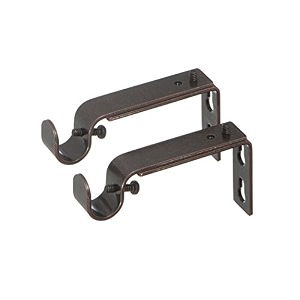 ivilon adjustable brackets for curtain rods - for 12 or 58 inch rods set of 2 - oil rubbed bronze