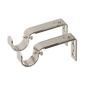 ivilon adjustable brackets for curtain rods - for 1 or 1 18 inch rods set of 2 - brushed nickel