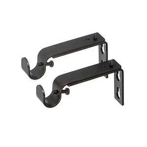 ivilon adjustable brackets for curtain rods - for 12 or 58 inch rods set of 2 - antique black