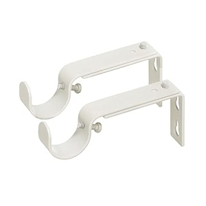ivilon adjustable brackets for curtain rods - for 1 or 1 18 inch rods set of 2 - ivory