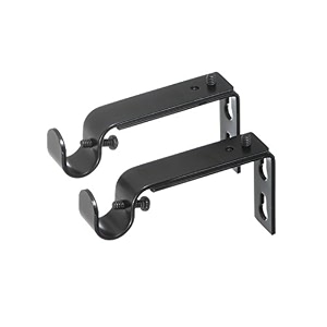ivilon adjustable brackets for curtain rods - for 12 or 58 inch rods set of 2 - black