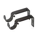 Ivilon Adjustable Brackets for Curtain Rods - for 1 or 1 1/8 Inch Rods. Set of 2 - Antique Brass