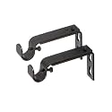 Ivilon Adjustable Brackets for Curtain Rods - for 1/2 or 5/8 Inch Rods. Set of 2 - Pewter
