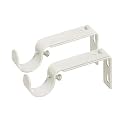 Ivilon Adjustable Brackets for Curtain Rods - for 1 or 1 1/8 Inch Rods. Set of 2 - Ivory