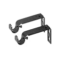 Ivilon Adjustable Brackets for Curtain Rods - for 1/2 or 5/8 Inch Rods. Set of 2 - Black