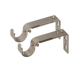 ivilon adjustable brackets for curtain rods - for 78 or 1 inch rods set of 2 - satin nickel