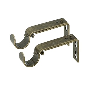 ivilon adjustable brackets for curtain rods - for 78 or 1 inch rods set of 2 - antique brass