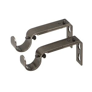 ivilon adjustable brackets for curtain rods - for 78 or 1 inch rods set of 2 - pewter