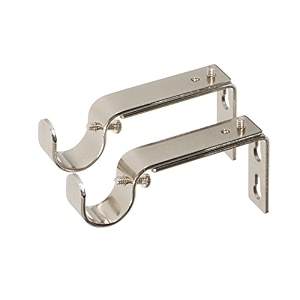 ivilon adjustable brackets for curtain rods - for 78 or 1 inch rods set of 2 - brushed nickel