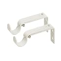 Ivilon Adjustable Brackets for Curtain Rods - for 7/8 or 1 Inch Rods. Set of 2 - Ivory