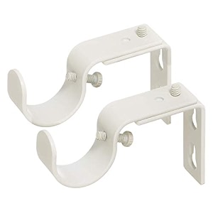 ivilon short projection brackets for curtain rods - for 1 or 1 18 inch rods set of 2 - ivory