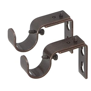ivilon short projection brackets for curtain rods - for 78 or 1 inch rods set of 2 - oil rubbed bronze