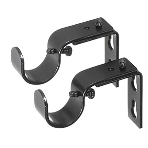 ivilon short projection brackets for curtain rods - for 78 or 1 inch rods set of 2 - black