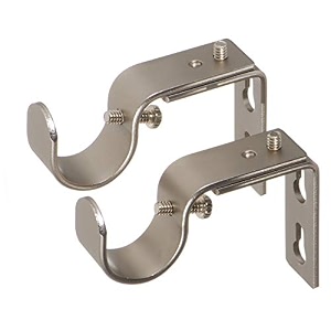 ivilon short projection brackets for curtain rods - for 78 or 1 inch rods set of 2 - satin nickel