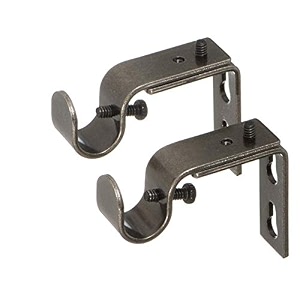 ivilon short projection brackets for curtain rods - for 12 or 58 inch rods set of 2 - pewter