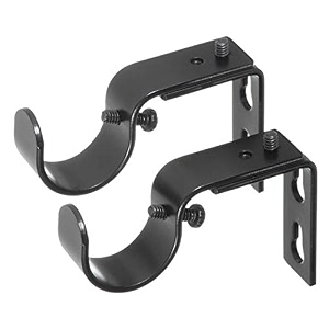 ivilon short projection brackets for curtain rods - for 1 or 1 18 inch rods set of 2 - black