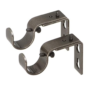 ivilon short projection brackets for curtain rods - for 78 or 1 inch rods set of 2 - antique black