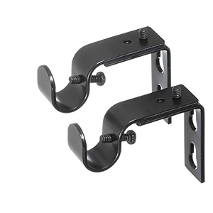 ivilon short projection brackets for curtain rods - for 12 or 58 inch rods set of 2 - black
