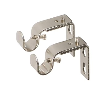 ivilon short projection brackets for curtain rods - for 12 or 58 inch rods set of 2 - brushed nickel