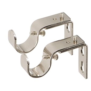 ivilon short projection brackets for curtain rods - for 78 or 1 inch rods set of 2 - brushed nickel