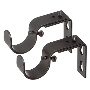 ivilon short projection brackets for curtain rods - for 1 or 1 18 inch rods set of 2 - ant brass