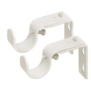 ivilon short projection brackets for curtain rods - for 78 or 1 inch rods set of 2 - ivory