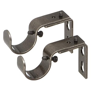 ivilon short projection brackets for curtain rods - for 1 or 1 18 inch rods set of 2 - pewter
