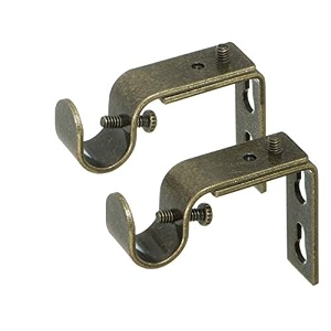 ivilon short projection brackets for curtain rods - for 12 or 58 inch rods set of 2 - ant brass