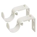 Ivilon Short Projection Brackets for Curtain Rods - for 1 or 1 1/8 Inch Rods. Set of 2 - Ivory