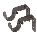 Ivilon Short Projection Brackets for Curtain Rods - for 7/8 or 1 Inch Rods. Set of 2 - Oil Rubbed Bronze