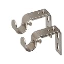 Ivilon Short Projection Brackets for Curtain Rods - for 1/2 or 5/8 Inch Rods. Set of 2 - Satin Nickel