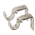 Ivilon Short Projection Brackets for Curtain Rods - for 7/8 or 1 Inch Rods. Set of 2 - Brushed Nickel