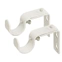 Ivilon Short Projection Brackets for Curtain Rods - for 7/8 or 1 Inch Rods. Set of 2 - Ivory