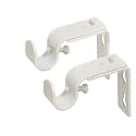 Ivilon Short Projection Brackets for Curtain Rods - for 1/2 or 5/8 Inch Rods. Set of 2 - Ivory