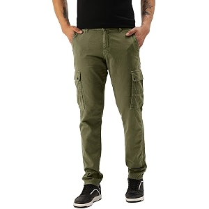 ivoc men mid-rise slim fit multi-pockets 100 cotton cargo pants