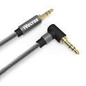 iVoltaa 3.5mm Metal Braided Aux (Auxiliary) Audio Cable - 6 Feet (1.8 Meters) - Black