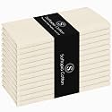 Ivory Cloth Napkins 100% Cotton 17x17 Inch, Soft Texture, Machine Washable, Colorfast, Suitable for Easter Lunch, Bridal Showers, Tea Parties, Formal Dining - Ivory Cream (Set of 12)